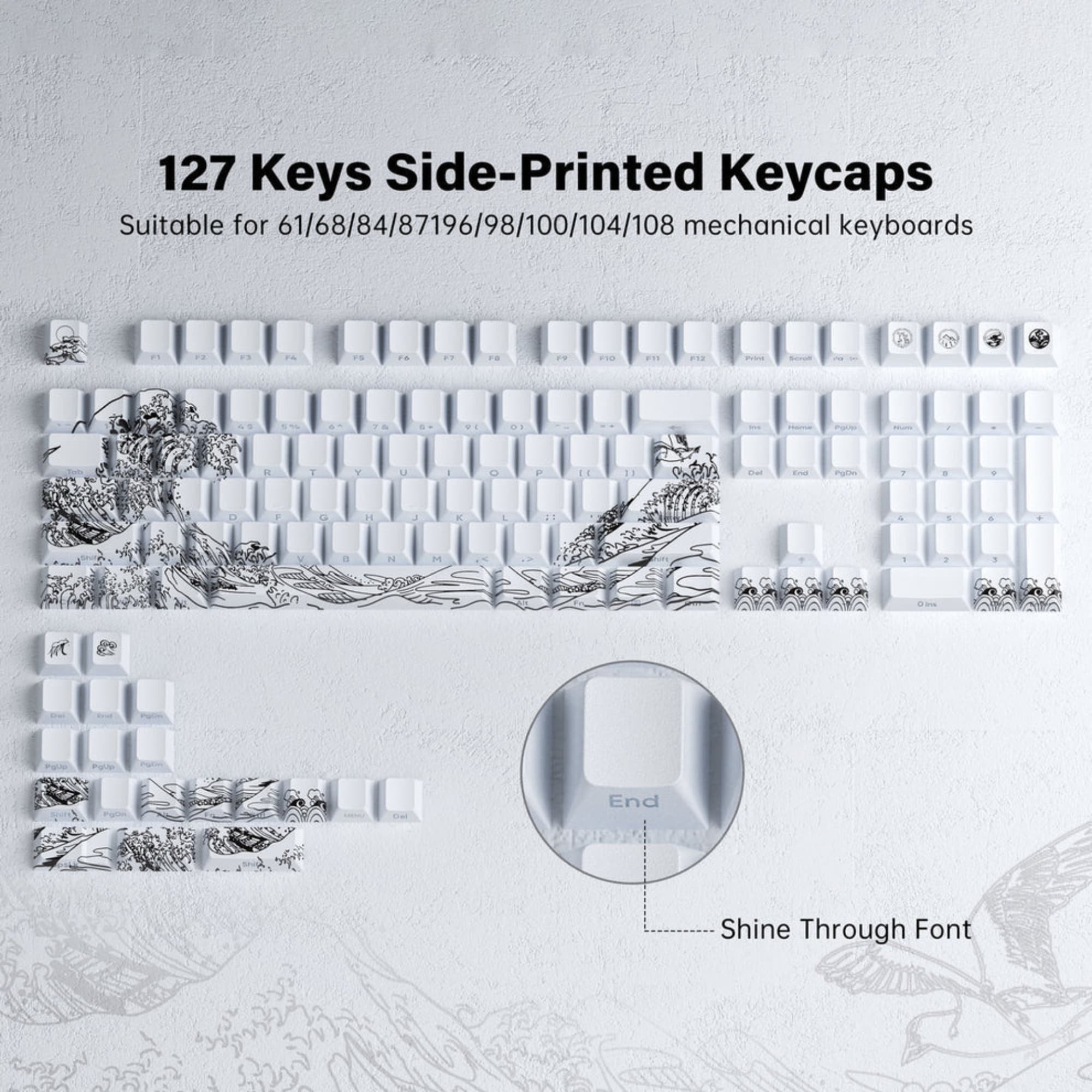 Wave Of Kanagawa Keycap Set - White